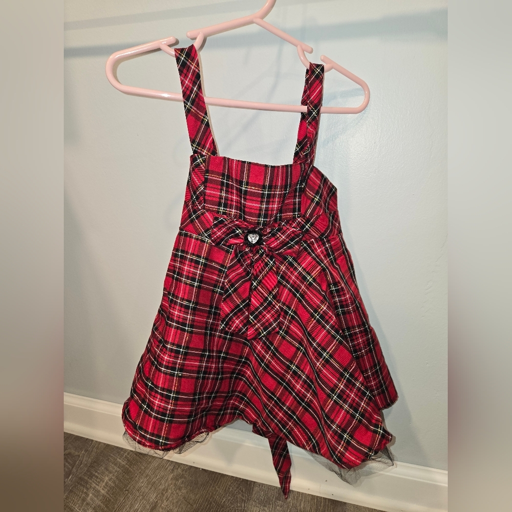 Youngland Red Plaid Skirt with Bow